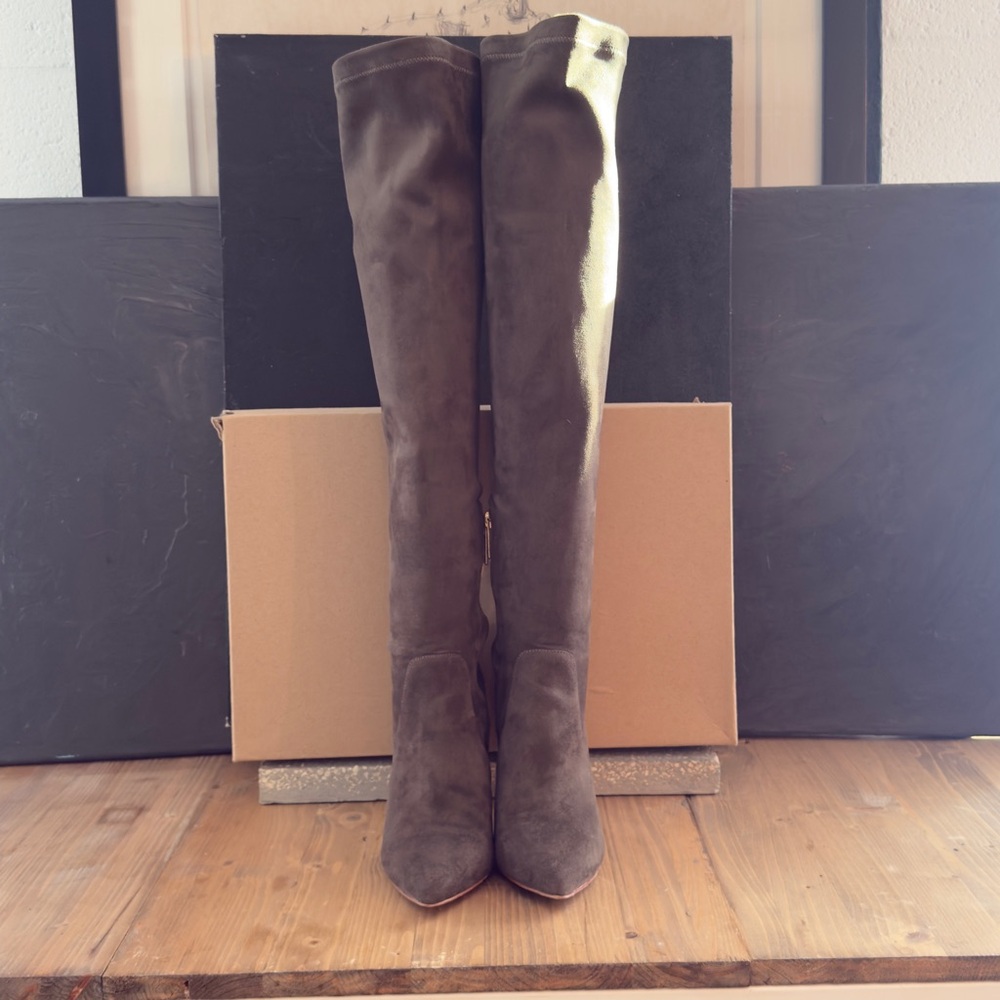Joie Jemina Over the Knee Suede Boots Dark Taupe Size 7 - Picture 4 of 11
